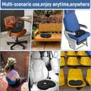 BALAPET Portable Foldable Travel Seat Cushion,Thick Airplane Seat Cushion for Long Flights,Travel Essentials Adjustable Pad for Flying, Airplane, Office, Home, Trains, Cars(14.9x11.8x1.6in)