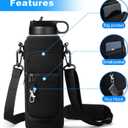 RRegeny Water Bottle Holder with Strap for Hydroflask 32oz 40oz, Carrier Sling Bag with Phone Pocket Water Bottle Sleeve for Men Women Hiking Camping Travelling