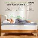 Sweetnight Single Tri-Folding Mattress Topper - 4 inch Medium Firm Portable Foldable Mattress with Washable Cover & Non-Slip Base - Ideal for Camping, RV, and Guests,White, Small Single