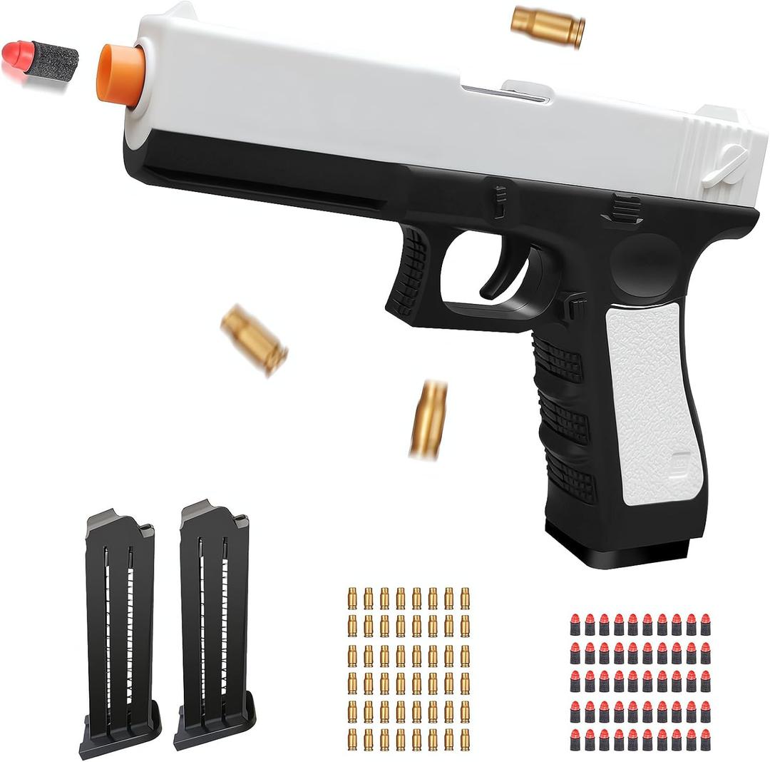 Zanktony Soft Bullet Toy Gun for Boys, Foam Blaster with Shell Ejecting, Realistic Toy Guns Model & Fidget Gun, Toy Pistol Gift for Birthday Christmas for Boys Girls Kids Adults Age 8+ (Black)
