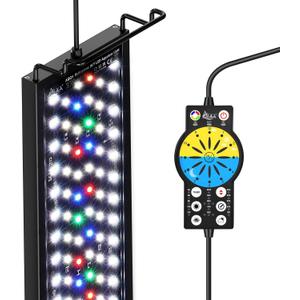 AQQA Aquarium Light with 24/7 Sunrise Sunset Mode, 9 Colors & 10-Level Brightness, Full Spectrum LED Fish Tank Light with Timer for Plant Growth, Freshwater Tanks (42W for 30-35 inch Tank)