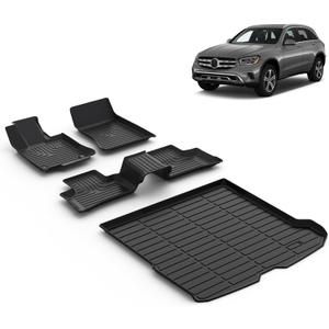 All Weather Car Floor Mats & Cargo Liner Set Fit for GLC 2023 2024 2025 2026 Floor Liners Trunk Liner GLC 300/350e/43 AMG (Not Coupe) Cargo Mat Accessories Black