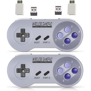 Wireless Controller for Mini SNES (Classic Edition, Only Works with Original Mini SNES Gamepad with USB Wireless Receiver Compatible with Switch, Windows,iOS,Liunx,Android Device (1 Packs)