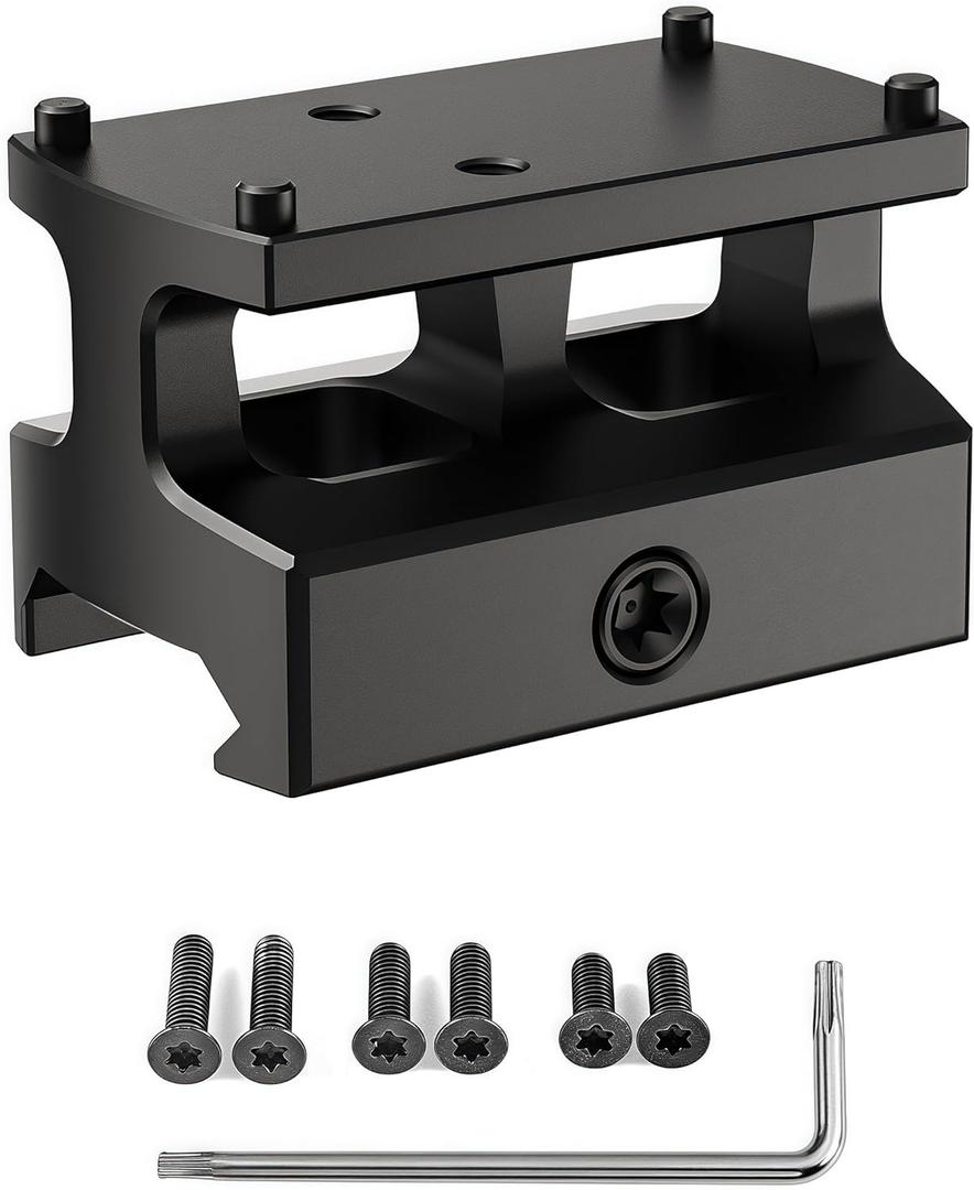 4 x 0.87" Red Dot Sight Riser Mount - Picatinny to RMSc/RMS/Doctor/RMR/SRO/407C/507C/508T/407K/507K/Vortex Venom/Viper/Fastfire Adapter (Doctor/Noblex/CTS-1250 Footprint)