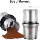 DR MILLS DM-7412M Stainless Steel Electric Dried Spice and Coffee Grinder,2 in 1 Wet and Dry, Removable Cups, Dishwasher Safe