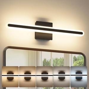 Joosenhouse Modern Bathroom Black Vanity Light, 5CCT Dimmable Bathroom Light Bar,LED Vanity Lights Above Mirror 23.6 Inch 20W Makeup Mirror Lights
