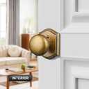 Door Knobs Interior, Classic Decorative Antique Brass Privacy Door Knob Perfect for Bedroom or Bathroom Doors, Durable Stylish Hardware for Indoor Use- 1 Pack
