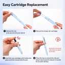 WRITECH Fountain Pen Fine Nib: Black Ink Retractable Pen Set Includes 5 Ink Cartridges Smooth Writing No leaking for Gift (Blue)
