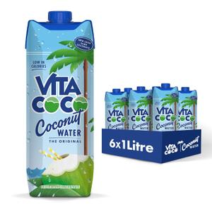 Vita Coco Coconut Water, Pure Original, Refreshing Coconut Taste, Natural Electrolytes, Vital Nutrients, 33.8 Oz (Pack of 6) (EXP 01/03/27)