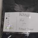 Royale Linens 100% Organic Cotton Fitted Sheet - Percale Weave - Super Soft Deep Pocket Bottom Sheets - Black Elastic Sheet Full Size - Full Fitted Sheets Only - (54"x75"+15", Black)