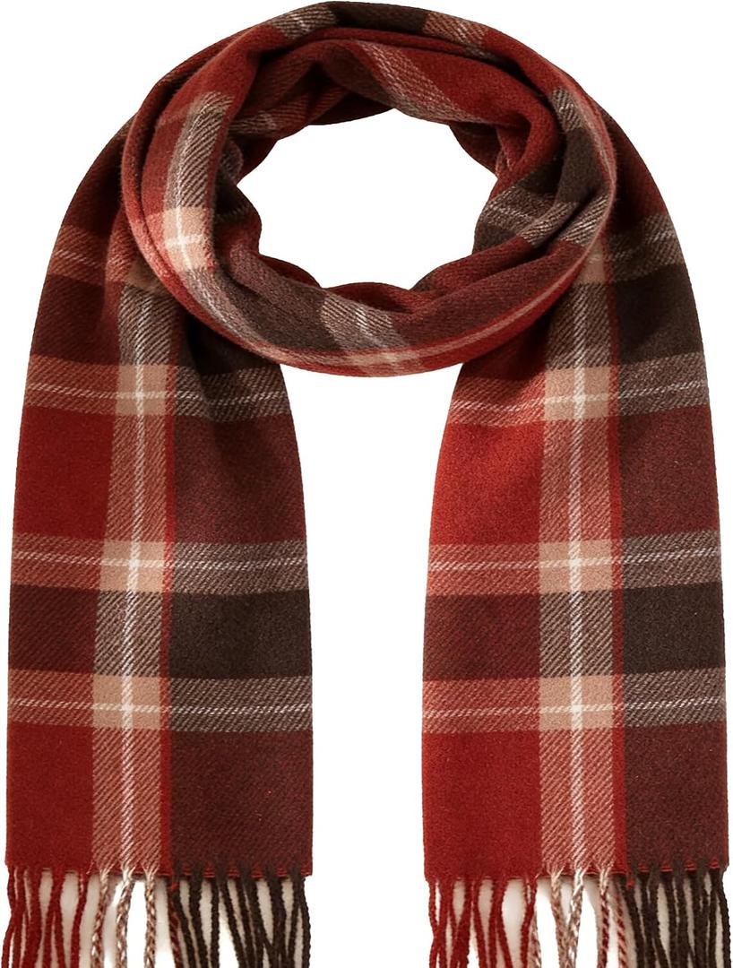 Classic Buffalo-Check Narrow Scarf for Women Men Winter Scarves Scottish Tartan Plaid Scarf Soft Warm Feel 14X78in