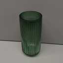 Flower Vase 7.5 inch Green Thickened Glass Vase for Bookshelf,Dinner Table,Indoor Office Desktop,Meeting Room,Bathroom,Countertop,Home Christmas Day Decoration (Medium, Green)