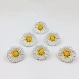 Daisy Vintage Resin Hand Painted Drawer Pulls Cabinet Knobs Handles Country Kitchen Home Decoration White Pack of 6