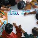 4 Pcs Suicide Prevention Posters Teal and Purple Ribbon Suicide Awareness Autograph Poster 5 x 5ft Photo Props Backdrop Motivational for Fundraiser Charity Event School Social Public Activity Supplies