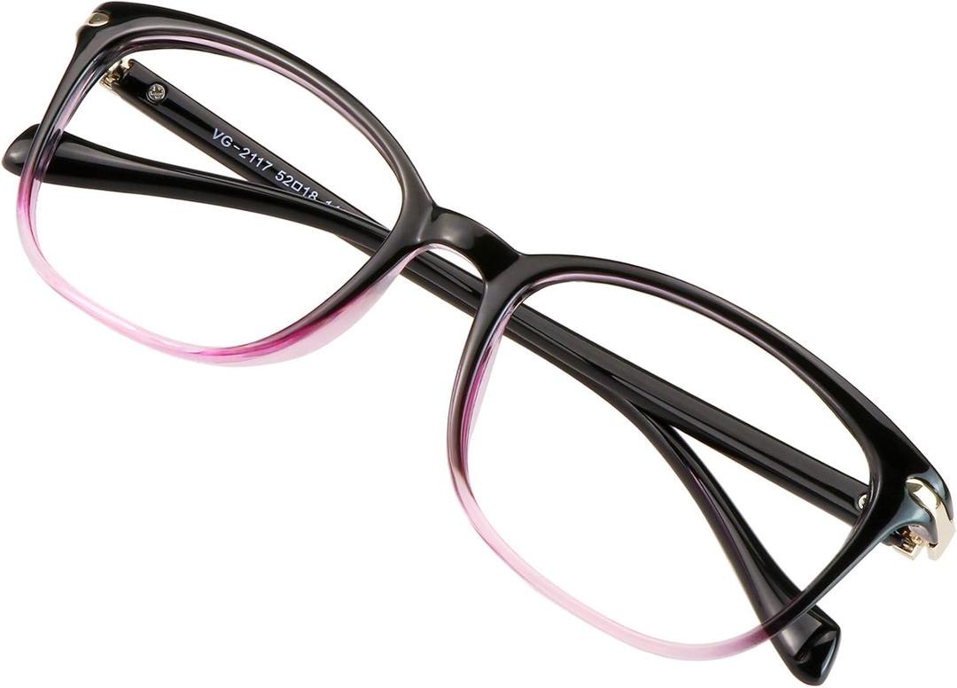 VisionGlobal Blue Light Blocking Glasses for Women/Men, Anti Eyestrain, Computer Reading, TV Glasses, Stylish Square Frame, Anti Glare(Black Purple,+0.75 Magnification) VisionGlobal Blue Light Blocking Glasses for Women/Men, Anti Eyestrain, Computer Reading, TV Glasses, Stylish Square Frame, Anti Glare(Black Purple,+0.75 Magnification)