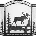 Stanbroil Metal Fireplace Screen, 3 Panel Fireplace Screen with Spark Guard Grate for Fireplace Indoor Use, 43/26" W x 34" H