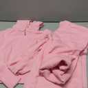 SUUKSESS Women 2 Piece Knit Sets Cropped Zip Up Hoodie Foldover Flare Leg Pants, M