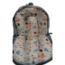 Baby Lounger, Foldable Infant Nest Pillow with Soft Memory Foam Mat, Cover with Adorable Pattern, Converts to Backpack for Easy Travel, 0-12 Months, White