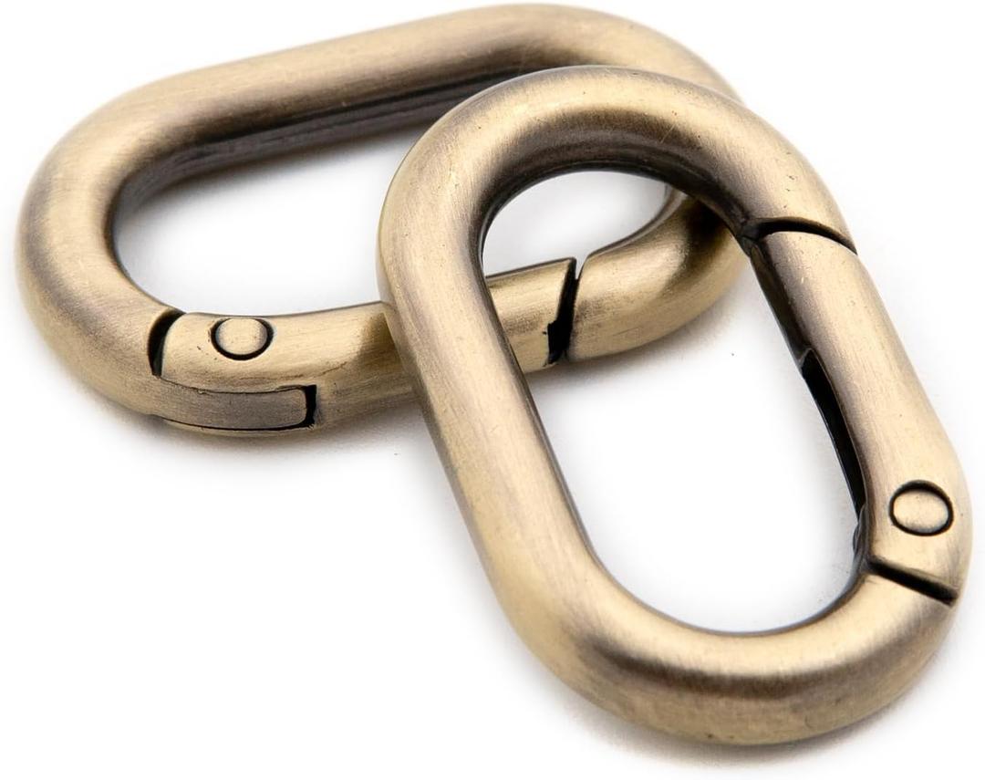 Carabiner Metal Spring Key Ring, 10 PCS Spring Keyring Buckle, Oval Ring for Bags