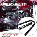 Stainless Steel 48" Radiator Hose Flexible Coolant Water Hose Universal with 4 Chrome Caps (Black)