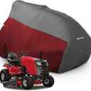 Riding Lawn Mower Cover, Waterproof 420D Marine Grade Fabric Universal Fit for John Deere,Cub Cadet,Craftsman,etc.Decks Up to54",UV, Dust,Snow for Outdoor.72''L*54''W*46''H Red