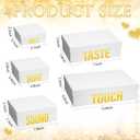 Kolldenn 5 Senses Gift Boxes for Him Her Five Senses Gift Bags Nesting Gifts Box with Lid for Valentine's Day Wedding Anniversary Birthday Party Decor for Husband Boyfriend 5.1'' to 13.8''(White)