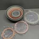 COOK WITH COLOR Mixing Bowls with Lids - 12 Piece Plastic Nesting Bowls Set includes 6 Prep Bowls and 6 Lids, Non Slip Bottom and Embossed Design - Microwave Safe (Teal)