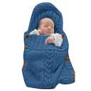 XMWEALTHY Newborn Baby Wrap Swaddle Blanket Knit Sleeping Bag Receiving Blankets Stroller Wrap for Baby(Blue) (0-6 Month)
