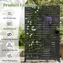 Privacy Screen Outdoor 72" Hx47 W Freestanding Privacy Panel with Stand, HDPE Decorative Privacy Fence with Louver Pattern, Patio Divider Screen, Privacy Screens for Outside,Balcony