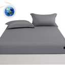 Grounding Sheets King Size Premium Cotton for Healthy Sleep Therapy, Deep Pocket Grounding Fitted Sheets Includes Grounding Cord (Gray, King -76"x80"x14")