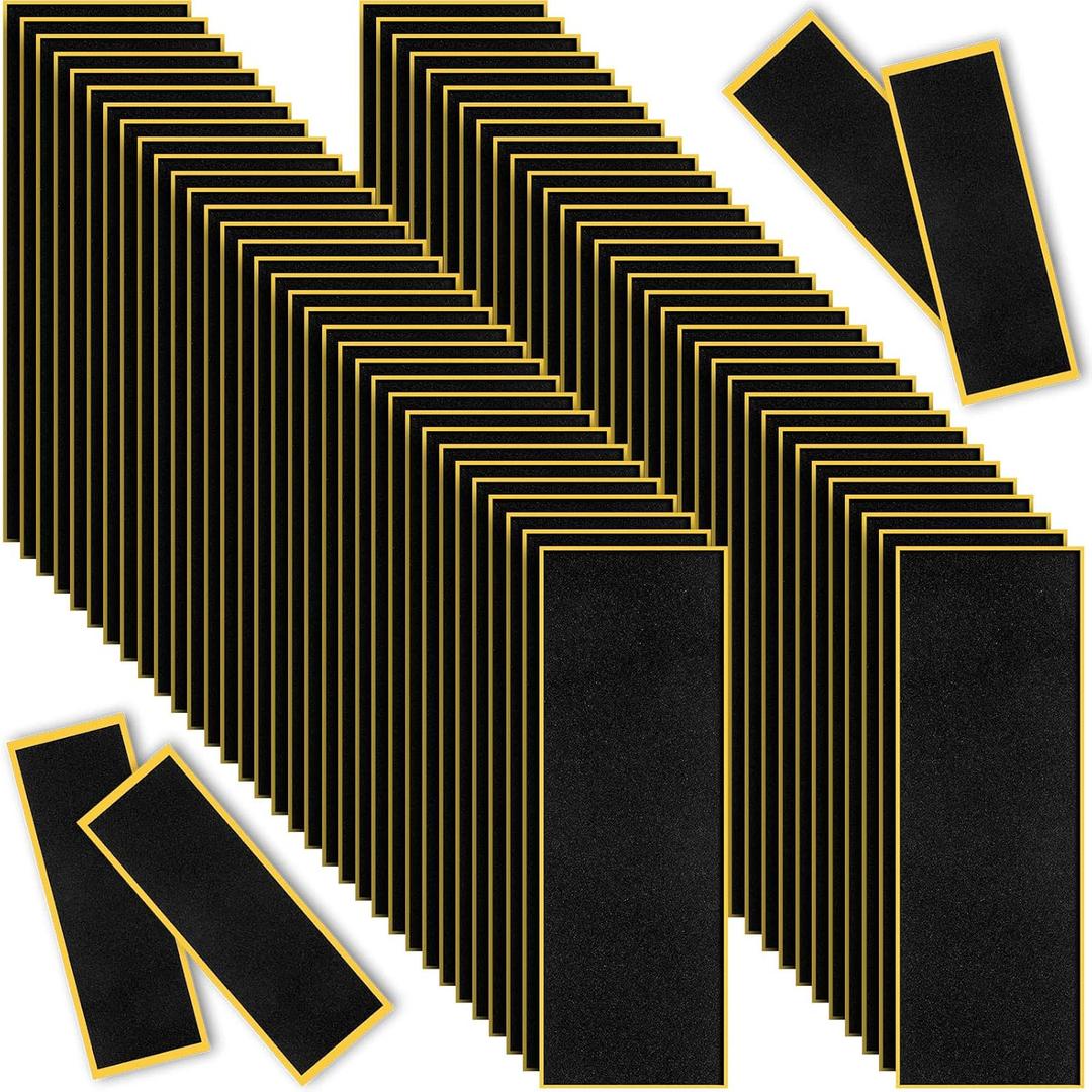100 Pcs Fingerboard Foam Grip Tape Black Fingerboard Grip Tape 110 mm x 36 mm Skateboard Deck Stickers