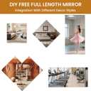 pertetey Home Gym Mirrors,12X12 Inch-4Pack Mirror Tiles Full Length Frameless Wall Mounted Mirror, Tempered Glass Body Tiles for Yoga, Exercise, Dance Studio