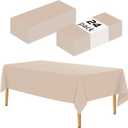 Beige 24 Pack Plastic Tablecloth 54 x 108 Inch Rectangle Disposable Table Cloth for Parties Plastic Table Cover Disposable Tablecloths