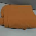 MooMee Flat Top Sheet Only 100% Washed Cotton Linen Like Textured Breathable Durable Soft Comfy (Burnt Orange, King)