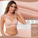 Wireless Bras for Women - Soft No Underwire Comfortable Seamless Bra - Full Coverage Bralettes - Everyday Bra (Pink, XXXL)