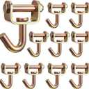 LEIFIDE 10 Pcs 2" Swivel J Tow Hooks, Ratchet Straps Finger J-Hooks Idler Fitting with 2" Slot for Car Hauler Straps Tie Down Cargo in Trucks, Trailers