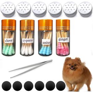 Dog Scent Work Starter kit, Birch, Clove vetiver Flavour Scent Training kit, Nose Work, Dogs scentwork Pure Oil-Jars Sets (4 Jars+6 Magnetic Box)