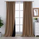 BGment 100% Room Darkening Thermal Insulated Blackout Curtains 108 Inches Long with Liner, Rod Pocket and Back Tab Double Layer Noise Reduce Curtains for Bedroom (52 x 108 Inch, 2 Panels, Taupe)