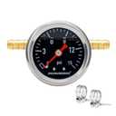 MEASUREMAN Fuel Pressure Gauge Kit 0-15Psi Stainless Steel Glycerin Filled, 1-1/2" Black Dial Size, with 5/16" Fuel Line Fuel Pressure Brass T-Fitting Adapter, Center Back Mount