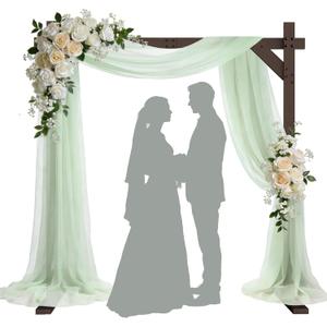 AXHJ 7.48FT Wooden Wedding Arches, Square Wood Arch for Ceremony, Wedding Arbor Backdrop Stand for Proposal Wedding Party Scene Birthday Party Garden Outdoor Indoor Rustic Decorations