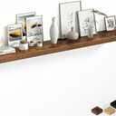 Fun Memories 66 Inch Floating Shelves, 12 Inch Deep Wall Shelf for Fireplace Mantel, Rustic Brown Deep Storage Shelves for Home & Office, Long Floating Shelf with Invisible Bracket, Set of 1