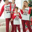 Matching Christmas Pajamas for Family/Couples, Plaid Pants with Christmas Tree Printed Tops Sleepwear, Xmas PJs Sets (Small, Dwarf)