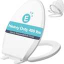 Angol Shiold Elongated Toilet Seat Soft Close & Quick Release White Plastic | PP Material Rust-Proof, Universal Fit for Oval Toilet Lid Replacement(18.5",Modern)
