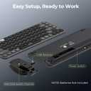 seenda Bluetooth Wireless Keyboard and Mouse Combo, COE203 Quiet Round Keycaps, 3-Device Multi-Connection, Bluetooth & 2.4G USB Receiver, Wide Compatibility with iPad/Tablet/Laptop/Mac/Windows, Black