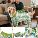 CuteBone Dinosaur Costume Dog Pajamas, Stretchy Spandex Crystal Velvet Sleepwear Coat for Small Dogs, Soft & Warm Pet Outfit Clothes for Cold Weather, Cozy Pullover Design COSP05-3XL