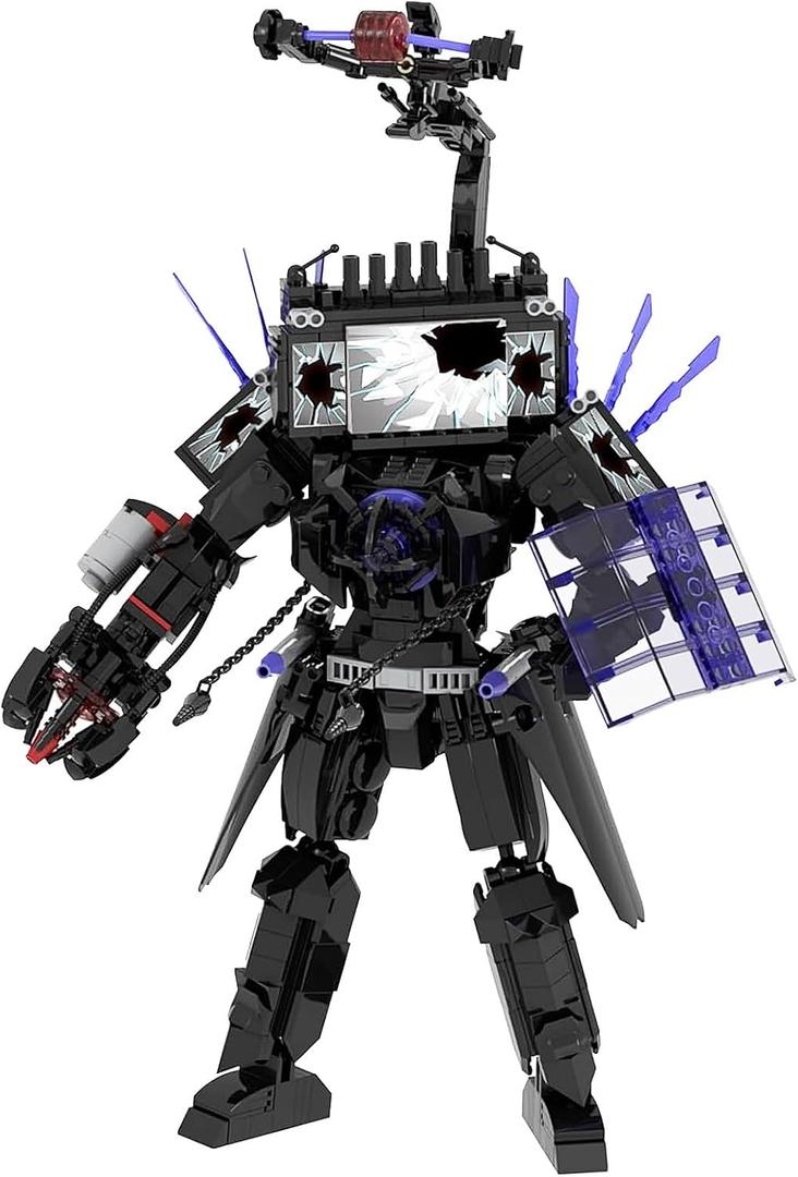 Heavy military battle Damaged TV Man Figure Building Block Set, Upgraded Cameraman Speakerman Game Model Collectible Building Bricks Birthday Gift for Adults Fans (703pcs)