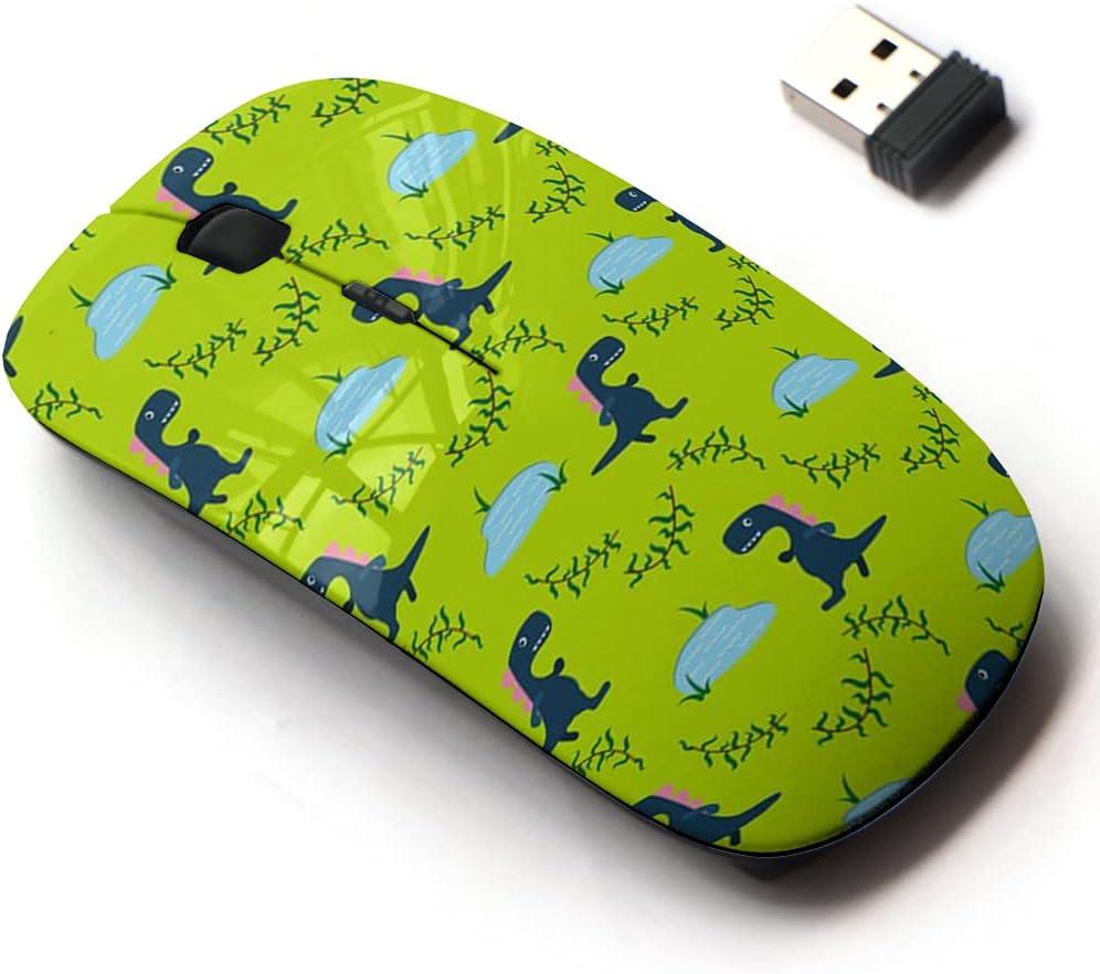 2.4G Wireless Mouse with Cute Pattern Design for All Laptops and Desktops with Nano Receiver - Dino Kid