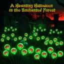 2025 Upgraded Halloween Lights Outdoor Solar Eyeball Light: 6 Pack 36 LED Green Scary Eyeballs Swaying Firefly, Waterproof Halloween Pathway Lights for Yard, Garden, Lawn Outside Lighting Decor