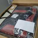 FREESOO Black Red Car Seat Covers Full Set - Faux Nappa Leather Seat Covers for Cars, Breathable Waterproof Front Seats with Lumbar Support and Rear Seat Cover, Fit for Automotive Sedans SUVs Pickups