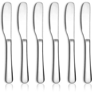 HOMQUEN Stainless Steel Butter Knife, Butter Spreader, Butter Knives, Butter Spreader Knife for Kitchen Restaurant Party, Kitchen Gadgets, Set of 6